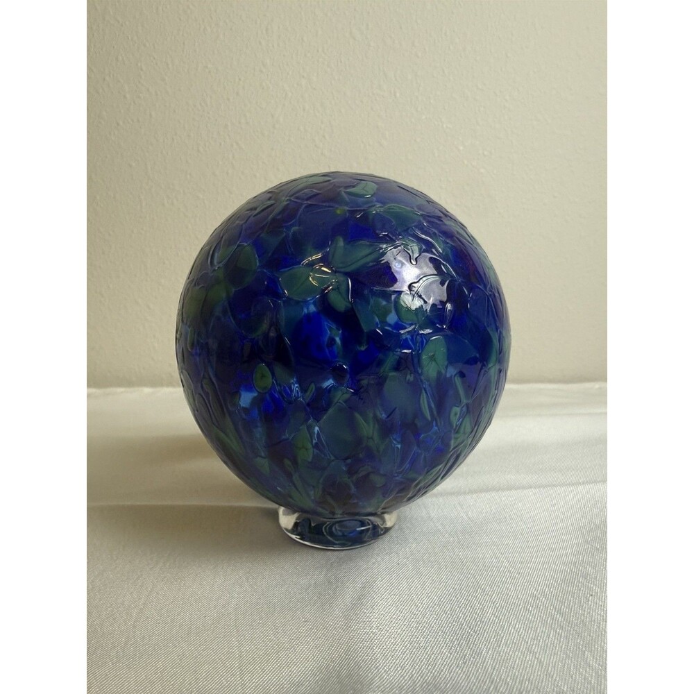 Collectable Blue Hand Blown Round Orb Art Studio Glass NOT A BOWL just an orb